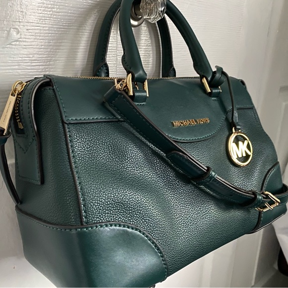 NEW Maya Pebbled Leather Satchel (in rare amazon green) - Picture 2 of 15